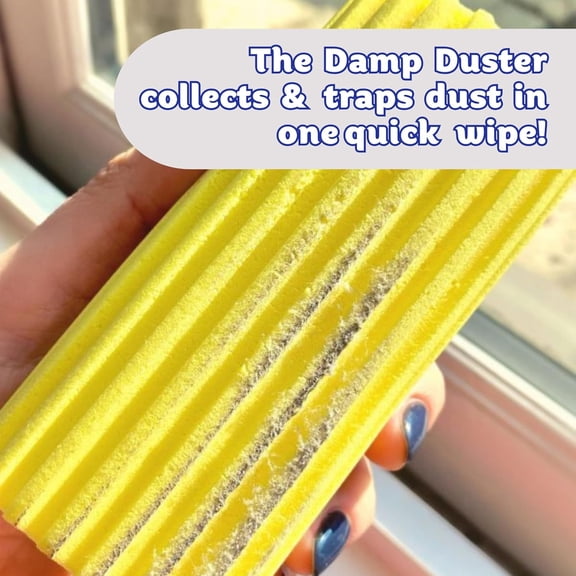 GVDCC-Damp Duster, Multipurpose Dusters for Cleaning - Wooden & Venetian Blind Cleaner Tool, Ridged Wet Dust Sponge for Skirting Board, Radiator, Blinds & Mirrors, Home Cleaning Products, Pink