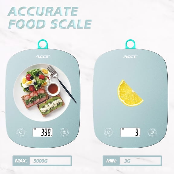 GVDCC-Digital Food Scale 11lb/0.1oz, Digital Kitchen Scale Weight in Grams & Oz, Cook Scale for Baking and Meal Prep, 6 Units with Tare Function, LCD Display (Green)