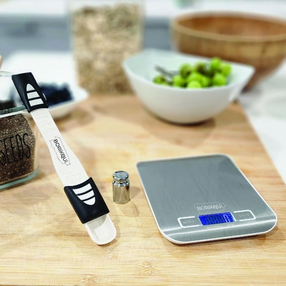GVDCC-Digital Kitchen Food Scale Kit. Grams, Pounds, Ounces(6 Units) for Healthy Baking, Cooking and Meal Prep, 11lb(Batteries Included). 100g Calibration Weight. TSP/Tbsp Measuring Spoon.