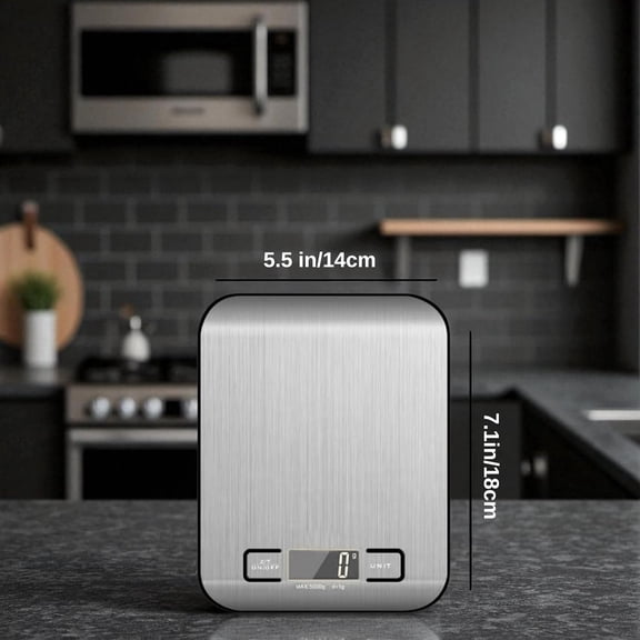 GVDCC-Digital Kitchen Scale, 11lb Stainless Steel Food Scale with LCD Display, 6 Units Tare Function, 0.05oz/1g Precision for Baking (Black)