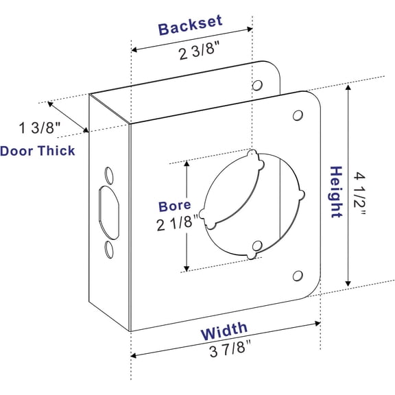 GVDCC-Door Guard Reinforcer 1-3/8-Inch Thick by 2-3/8-Inch Backset 2-1/8-Inch Bore with Stainless Steel Color