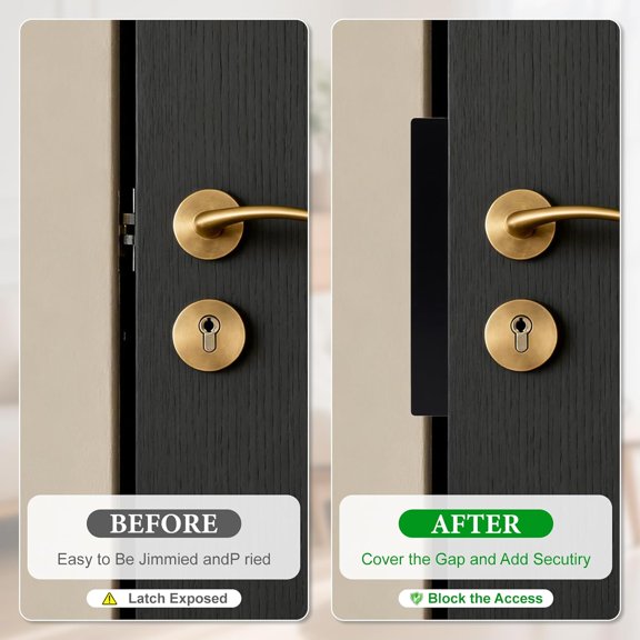 GVDCC-Door Latch Guard Plate, 11 Latch Guard Plate Cover  Cover The Latch Gap Between Door and Door Frame Protect Against Forced Entry, Outswing Door Security Protector, Heavy Duty (11)