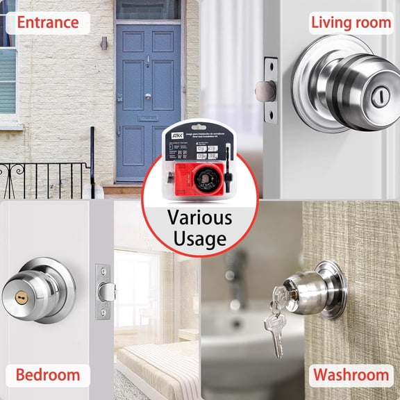 GVDCC-Door Lock Installation Kit Deadbolt Hole Saw Kit Door Knob Hole Saw Kit Deadbolt Installation Kit (Red)