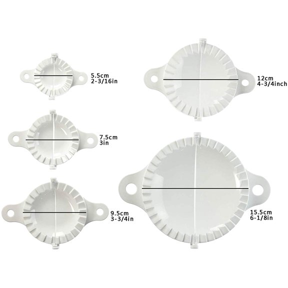 GVDCC-Dumpling Maker Dumpling Tools 5Packs with Different Sizes of Dumpling Mold, Perfect for Making Hand pies, Dumplings, Ravioli, Calzones, Dough Press 5.5/7.5/9.5/12/15.5cm