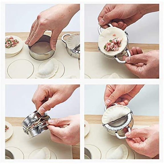 GVDCC-Dumplings Maker Set, Stainless Steel Dumpling Molds and Skin Maker