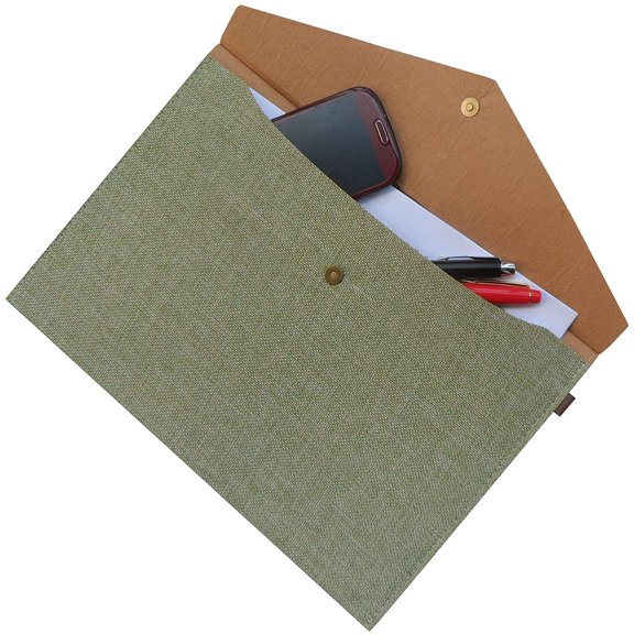 GVDCC-Durable A4 File Folder Document Holder Portfolio Envelope Felt Folder Case with Snap Closure Set of 2 Green