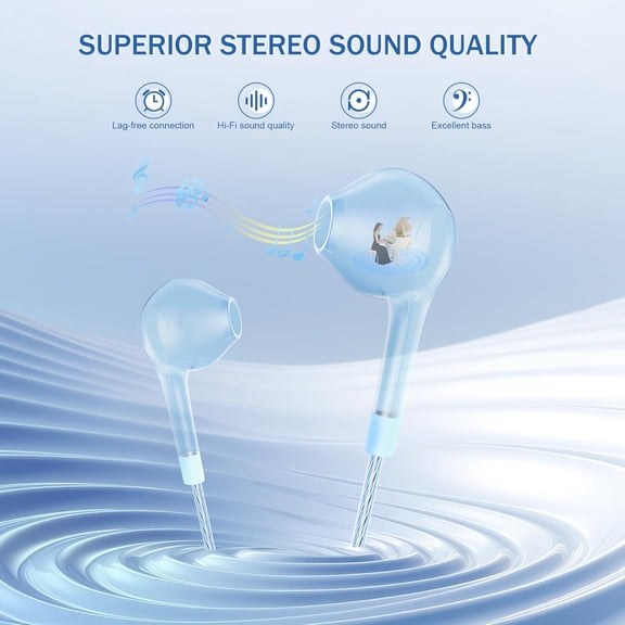 GVDCC -Earbuds Headphones with Microphone Pack of 5, Noise Isolating Wired Earbuds, Earphones with Powerful Heavy Bass Stereo, Compatible with Android, Phone, Laptops, MP3 and Other Interfaces (3.5mm