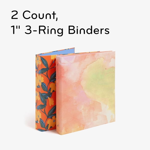 GVDCC-Eco-Conscious 1 Binders, Set of 2, Artist Touch Prints, Silver Metal O-Rings