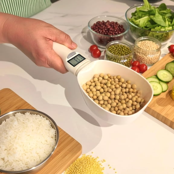 GVDCC-Electronic Measuring Spoon, Weighs 0.1g-800g Precision, Digital Kitchen Spoon Scale, Clear LCD Display, Includes Button Battery, Ideal For Cooking, Baking, Coffee Brewing, Pet Feeding