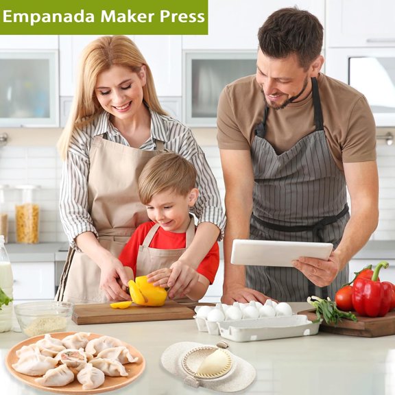 GVDCC-Empanada Maker Press & Dumpling Maker Set - 2 Sizes (4" + 3") Non-Stick for Empanada, Pierogi, Pastelitos, Calzone, Turnovers, Ravioli, Gyoza - Kitchen Tools with Easy Release Design
