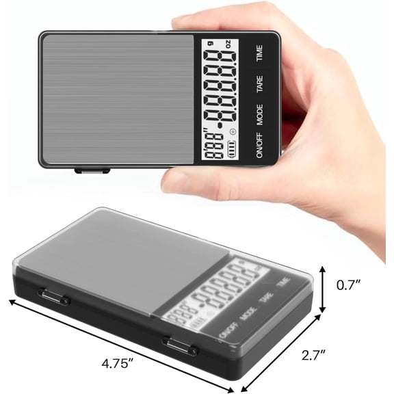 GVDCC-Espresso Scale with Timer 1000g/0.1g Drip Coffee Scale, Small and Handy Barista Scale, Brew Drip Tray Coffee Scale, Backlit LCD for Fast and Accurate Reading, Convenient Digital Pocket Scale