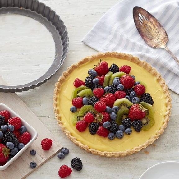 GVDCC-Excelle Elite Non-Stick - Non-Stick Tart and Quiche Pan with Removable Bottom, 9-Inch, Steel