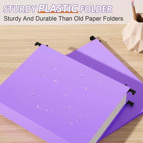 GVDCC-Extra Capacity Plastic Hanging File Folder Letter Size,12 Pack Reinforced Hang Folders with Heavy Duty 2 Inch Expansion,Durable Hanging Organizer Designed for Bulky Files, Medical Charts
