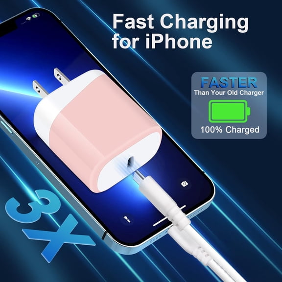 GVDCC -Fast Charger Block for iPhone 17e 17 Air Pro Max 16e 16 15 14 13 12 11 XR XS X 8 7 6,Samsung Galaxy A17,ZFold7,Flip7,Pixel 10a Pro,20W USB-C Power Adapter Fast Charging Box Travel Cube Wall Pl