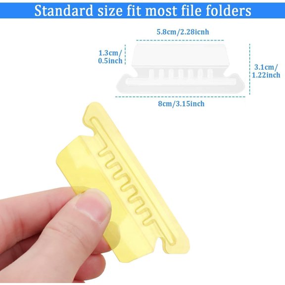 GVDCC-File Folder Tabs, Insertable Plastic Tabs Hanging Folder Tabs,100 Pcs Hanging File Folder Tabs with 200Pcs Inserts for Hanging Folders (Multicolor)