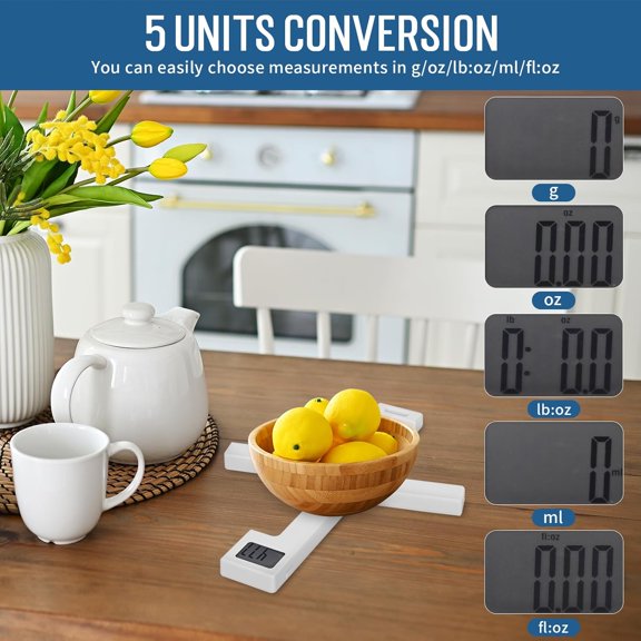 GVDCC-Folding Digital Kitchen Scale, Portable Food Scale, Travel Food Scale with LCD Display, Multiple Unit Conversion, Compact Small Scale for Measuring Intake of Healthy