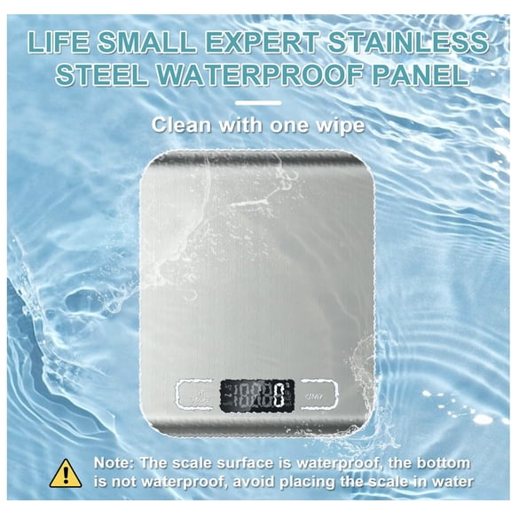 GVDCC-Food Scale, 11lb Kitchen Scale with 6 Units Tare Function & LCD Display, 0.05oz/1g Stainless Steel Digital Food Scale Grams and Ounces for Baking, Cooking, Dieting and Meal Prep (Batteries Incl