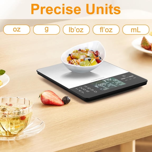 GVDCC-Food Scale with Nutritional Calculator, Calorie Scale, Kitchen Scales Digital Weight Grams and Ounces, for Meal Prep, and Weight Loss, Units in Lbs, Grams, Ounces, Batteries Included