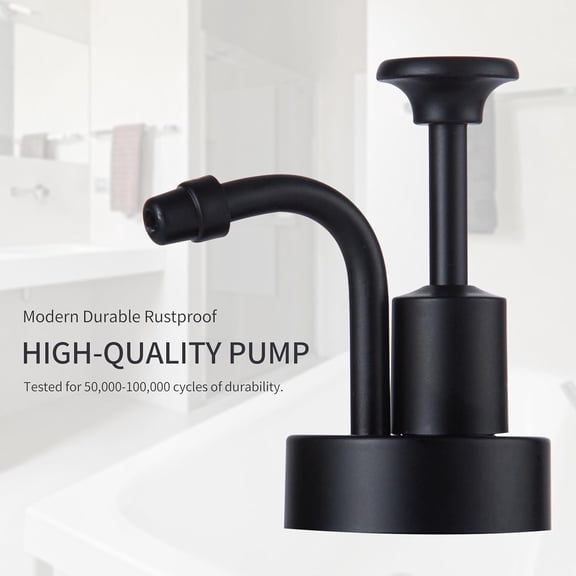 GVDCC-Glass Soap Dispenser with Window, 17oz Beige Hand Pump, Countertop Lotion Bottle for Bathroom Kitchen