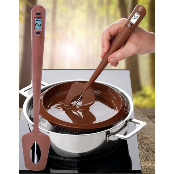 GVDCC-HUOZHI Digital LCD Candy Spatula Thermometer, Instant Read Meat & Candy Thermometer Temperature Reader & Stirrer in One BPA Free Food Grade Silicone