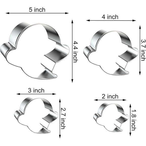 GVDCC-Halloween Ghost Cookie Cutter Set for Baking, 5/4/3/2 inch, 4 Piece, Stainless Steel