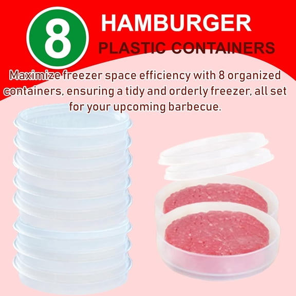 GVDCC-Hamburger Containers Are A Kitchen Essential, A Must-Have For Hamburger Lovers: Organize Your Kitchen Space, Simplify Meal Prep, Optimize Freezer Storage, Enable Portion Control, Preserve Flavo