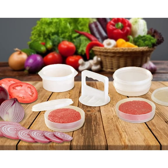 GVDCC-Hamburger Press Patty Maker Freezer Containers - All In One Convenient Package - 10 Pieces Set Hamburger Patty Mold - Essential Tool to Make hamburger Patties  Ideal BBQ Gift For Family And Fr