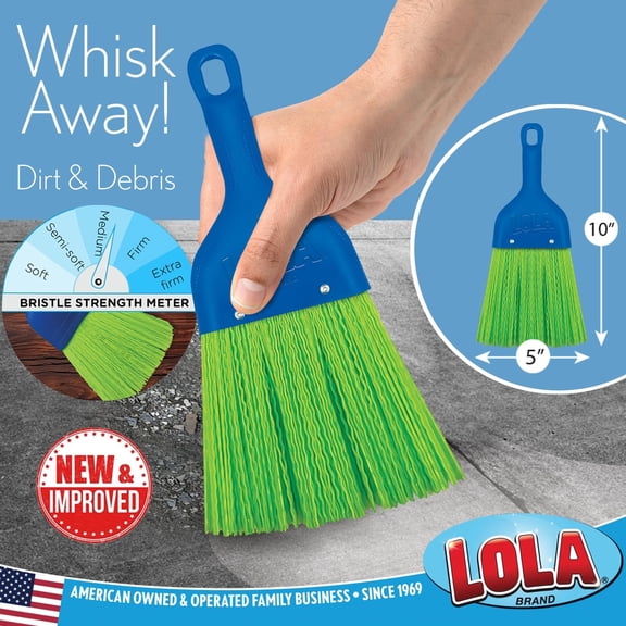 GVDCC-Heavy Duty Whisk Broom, Hand Brush, Durable Bristles, Whisks Away Dirt & Debris, Compact, Hang Hole for Easy Storage, Indoor/Outdoor, 1 Pack