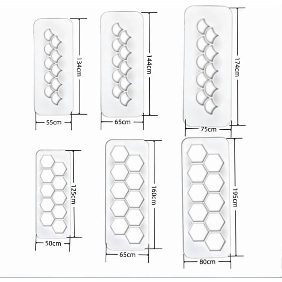 GVDCC-Hexagon Cookie Cutter Cake Mold Fondant Cutters,Fishscale Circle Cookie Cutters,Geometric Biscuit Cutters Football Fondant Impression Mat Cake Border Decorating Tools