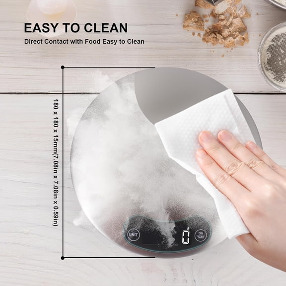 GVDCC-High Precision Food Cooking Scale Digital Kitchen Scale Touch Button Backlight Display (Grey)