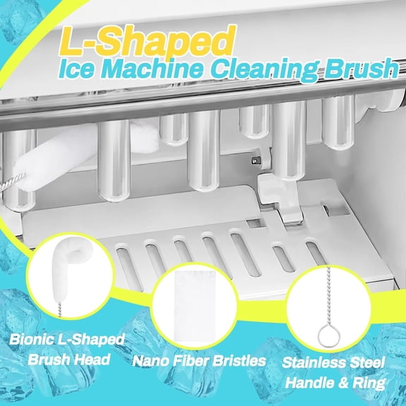 GVDCC-Ice Machine Cleaner Brush Sets, 14pcs Countertop Ice Maker Cleaner Tools, Gap Crevice Cleaning Brushes Tools Small Spaces, Scrub Sponge, Thin Brush for Cleaning Window Track, Straw, Bottle