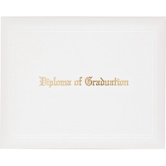 GVDCC-Imprinted Diploma Cover for Certificate 8.5''x 11'' White,1-Pack