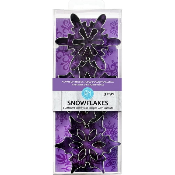 GVDCC-International Snowflake Cookie Cutters with Interior Cut-Outs, 3" Assorted, 3-Piece Set