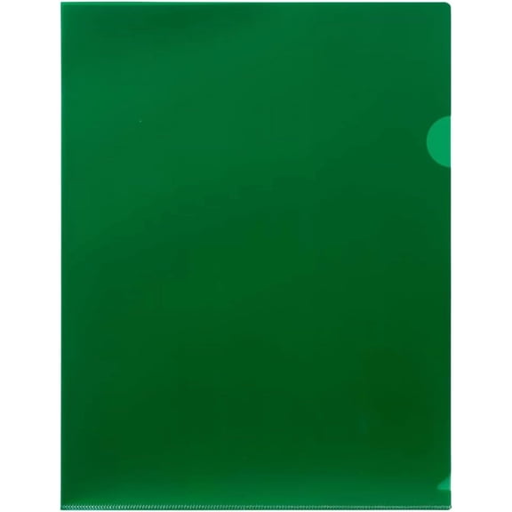 GVDCC-JAM PAPER Plastic Sleeves - Letter Size - 9 x 11 1/2 - Green Project Pockets - 12 Page Protectors/Pack