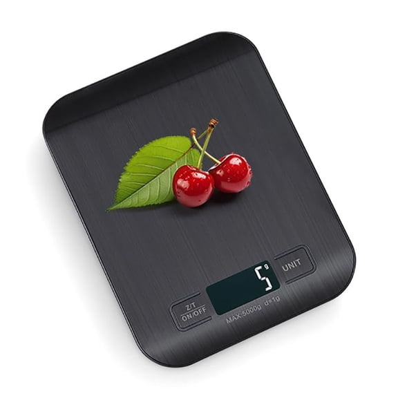 GVDCC-Kitchen Food Digital Scale Compact Portable Postal Scale for Small Business Packages, Food, Handmade Goods, Liquids, with Large LCD Display High-Precision 1g Accuracy (Black Battery(5kg/1g))
