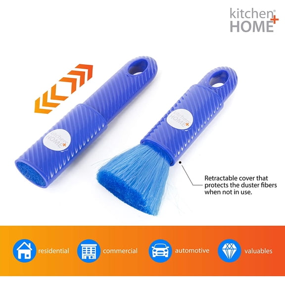 GVDCC-Kitchen + Home Compact Static Duster - 6.5" Inch Travel Duster with Carry Case - Electrostatic Duster attracts dust Like a Magnet!