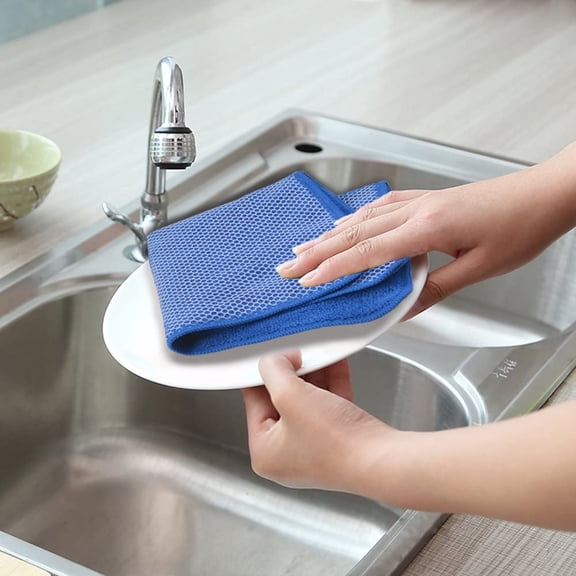 GVDCC-Kitchen Washcloths for Dishes Absorbent Microfiber Dish Cloths Quick Dry Dish Rags with Poly Scour Scrub Side Ideal for Kitchen Cleaning (Multicolor, 12inchx12inch 9 Pack)