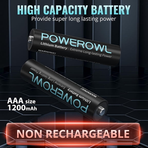 GVDCC-Lithium Batteries AAA High Capacity Long Lasting, 1.5V Triple A Battery for High-Tech Devices - 8 Pack Non-Rechargeable