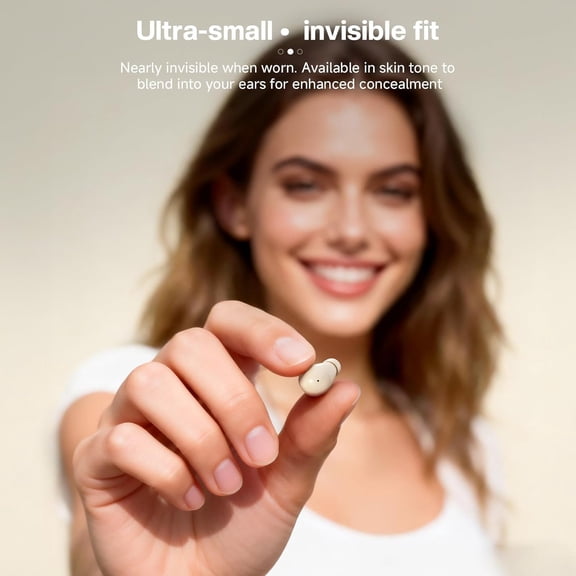 GVDCC -Low Profile Tiny Discreet Hidden Earbuds for Work Sleep Small Mini Invisible Earbuds Wireless Bluetooth for Small Ears Sleeping Invisible Ear Buds Headphones Skin Tone