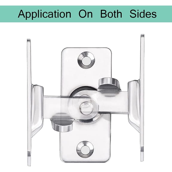 GVDCC-MINI Size 90 Degree Door Latch Sliding Door Lock Screen Door Latch Pocket Door Latch | Quick-Access Locking for Privacy in Bathroom, Toilet, RVs & Small Spaces, Left Or Right Application, 304#