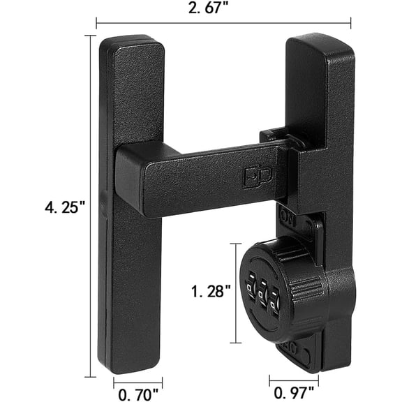 GVDCC-Matte Black 90 Degree Mechanical Password Lock,Barn Door Lock,3 Digit Password Keyless,Flip Latch with Combination,Protect Privacy,for Barn Door,Garden,Windows,Cabinets,Bathroom