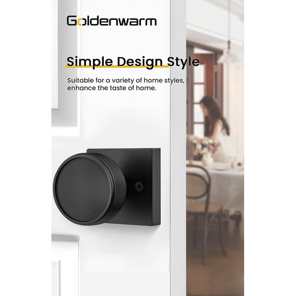 GVDCC-Matte Black Dummy Door Knobs, Half No-Turning Dummy Knob for Closet Doors, Zinc-Alloy Single-Sided Door Locks (1 Pack)