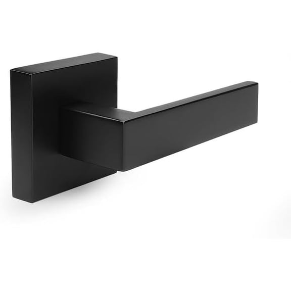 GVDCC-Matte Black Half Dummy Levers, Square Non-Turning Door Knobs for Left or Right Handed Doors, Interior Keyless Door Handle for Closet or Pantry (1 Pack, Single Side)