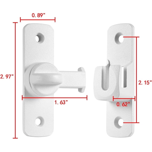 GVDCC-Matte White 90/180 Degree Gate Lock,Aluminum Alloy Barn Door Latches,Flip Gate Latches Hardware, Right Angle Door Lock Latch,Door Security Sliding Door Latch Lock for Cabinets