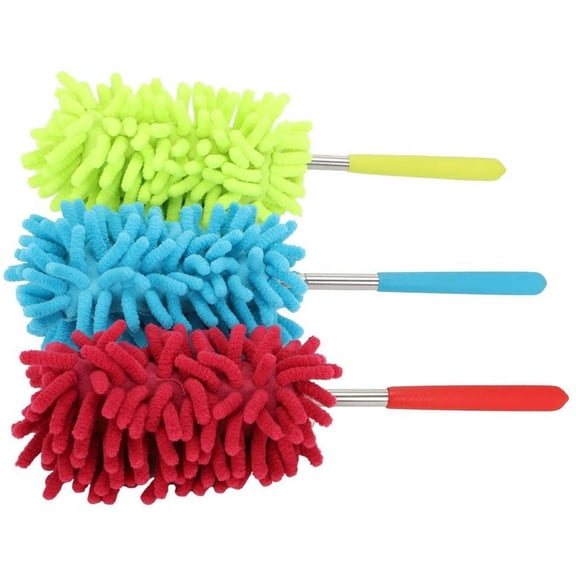 GVDCC-Microfiber Extendable Hand Dusters Washable Dusting Brush with Telescoping Pole for Cleaning Car, Computer, Air Conditioning, TV and Else Pack of 3
