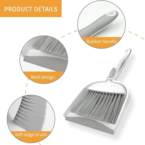 GVDCC-Mini Broom and Dustpan Set,Dustpan and Brush Set,Mini dust Pans with Brush Dust Pan and Brush Set for Table, Desk, Countertop, Key Board, Cat, Dog and Other Pets