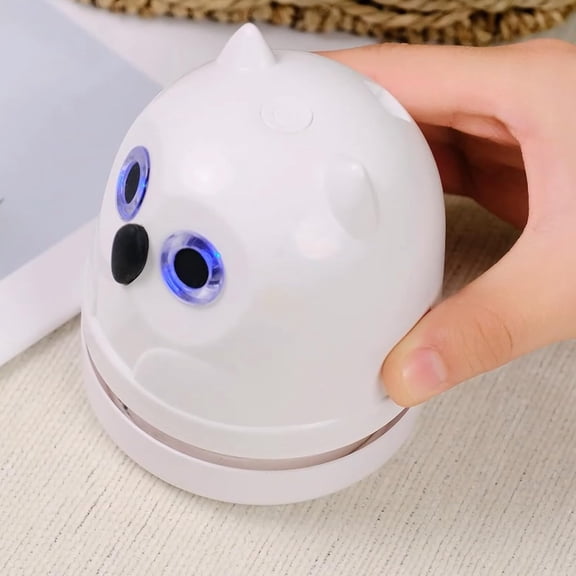 GVDCC -Mini Crumb Vacuum Cleaner Owl Tabletop Crumb Sweeper Vacuum USB Recharging Craft Desk Vacuum Cleaner for Glitter Paper Scraps Eraser Crumbs Pencil Shavings Cookie Crumbs