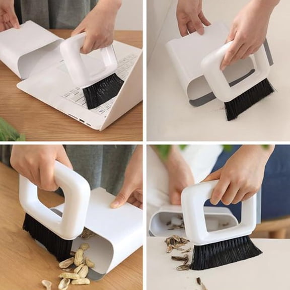 GVDCC-Mini Dustpan and Brush Wisp Broom and Dustpan Portable Handheld for Keyboard Bedroom Bathroom Kitchen Counter Camping Tent BBQ Table Pet(1 Set)