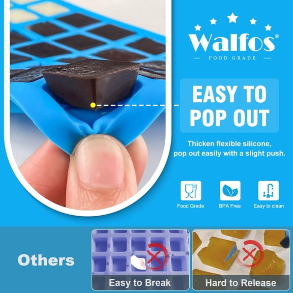 GVDCC-Mini Square-Terrace Silicone Candy Molds 50 Cavities - Non Stick, Food Grade & Dishwasher Safe, 3 Packs