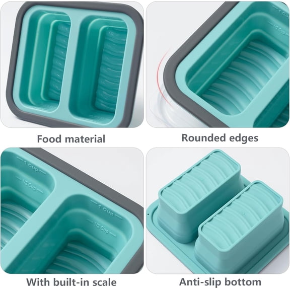 GVDCC-Mint Green Folding Silicone Food Storage Box With Lid, Heat Resistant For Home Travel Kitchen Use